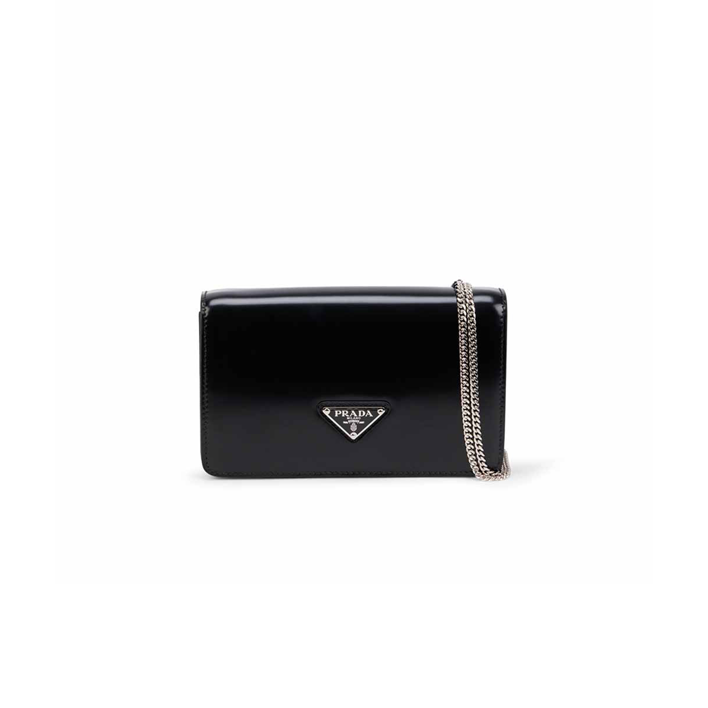 PRADA LOGO-PLAQUE MICRO LEATHER SHOULDER BAG 1BD307 (19*10.5*3.5cm)